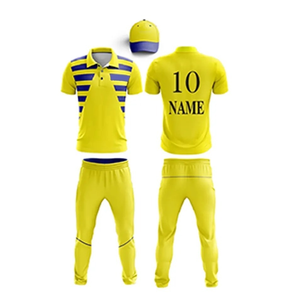 New fashion design 100% polyester cotton custom sports t shirt designs cricket team jersey Cricket Uniform Jerseys