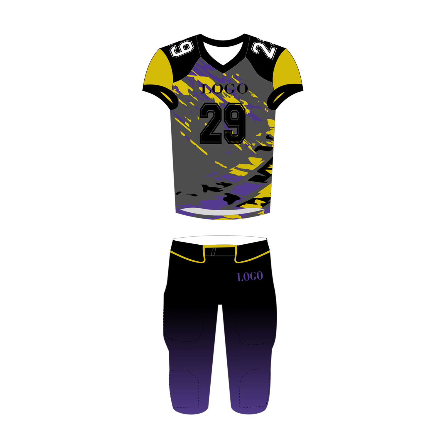 Custom College Sublimation Adult Tackle Twill Youth Football Uniform For Sale Jerseys Kits Costumes Practice