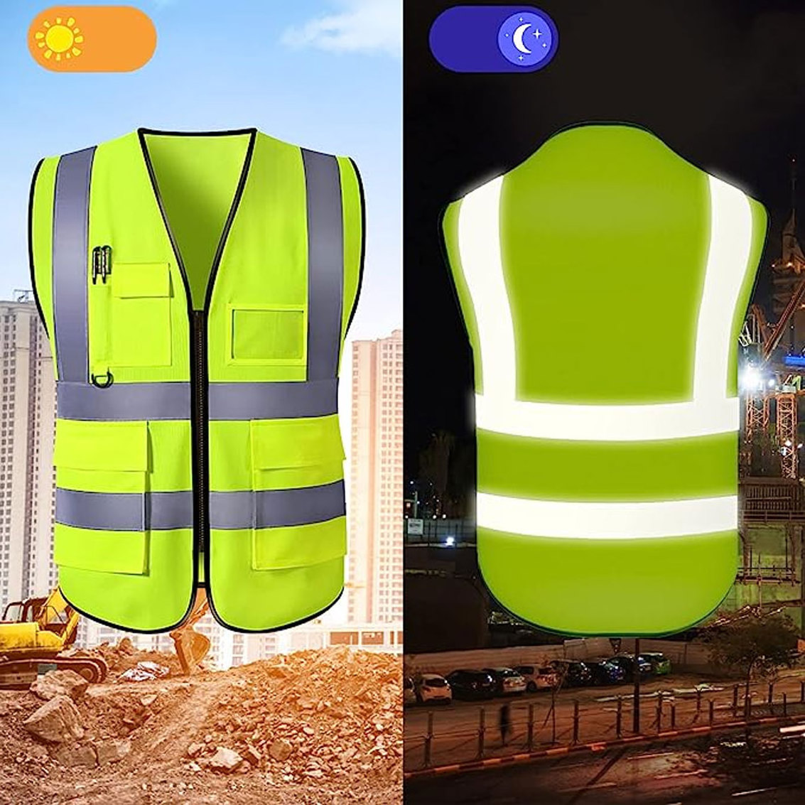 Safety Vest With Pockets Breathable Work Mens Puffer Vest Workwear Many Pockets Outwear Cotton Canvas Heavy Duty Men's Vest