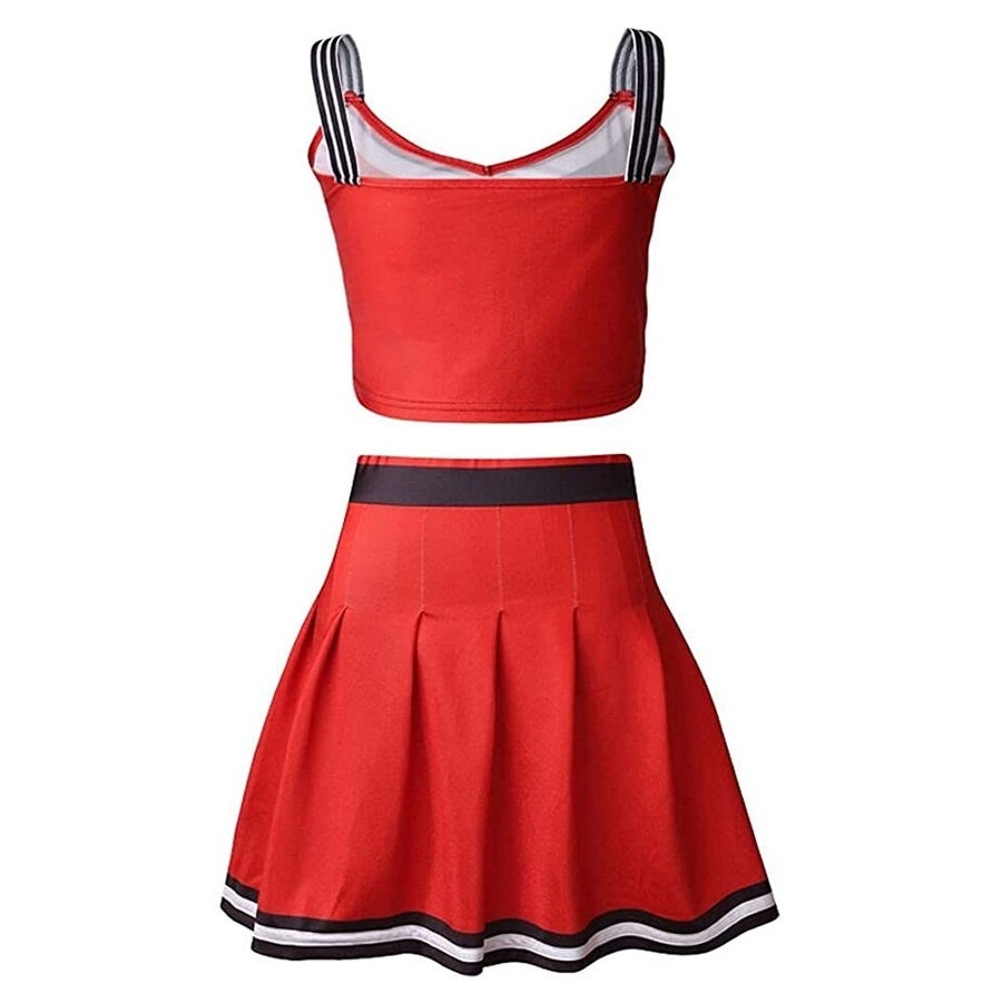 Cheerleader Costume Cheer Girls Uniform Tops Wholesale Cheerleading Uniforms OEM Red Pattern Cheerleader Uniforms