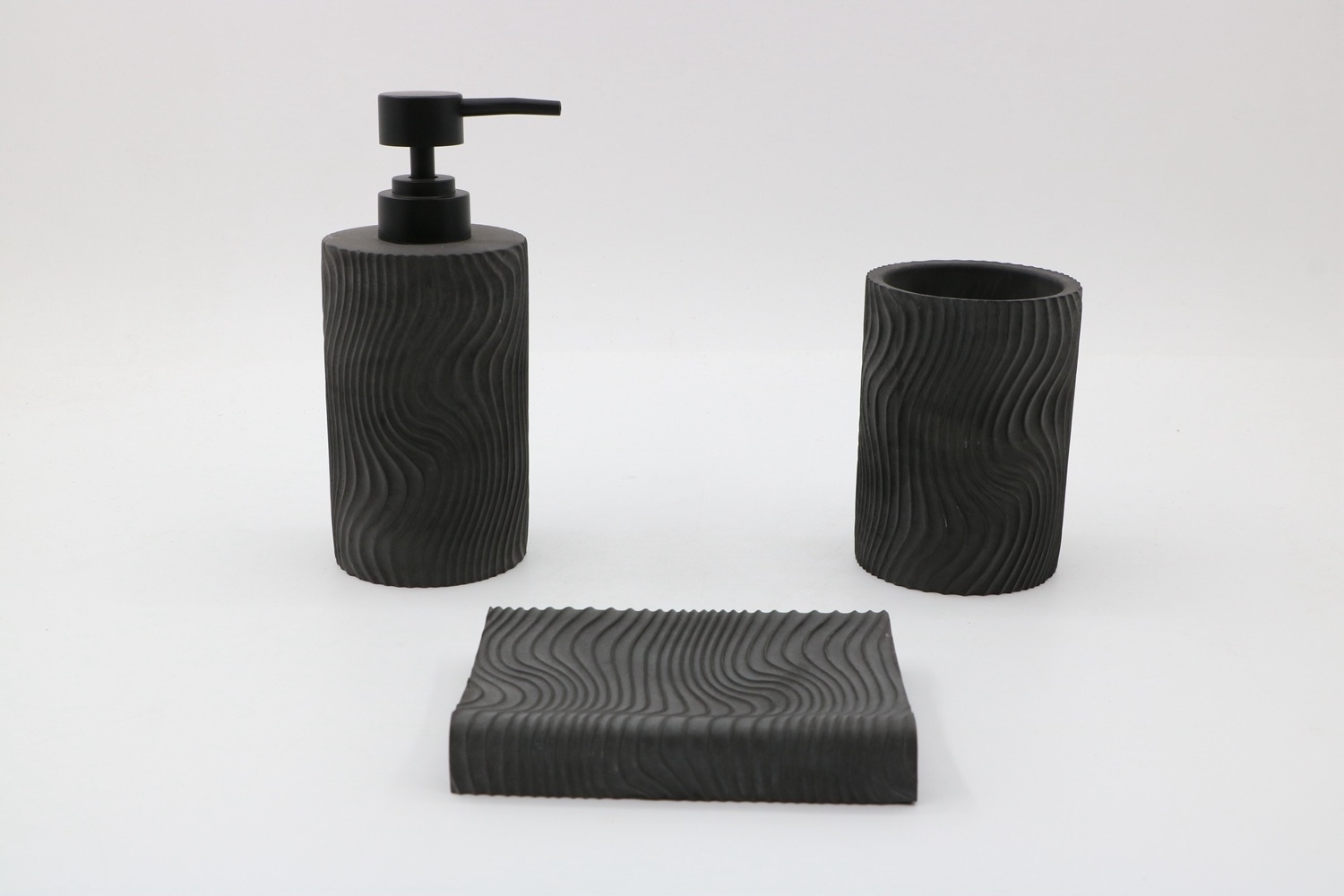 Black wavy premium bathroom accessories bathroom set cheap