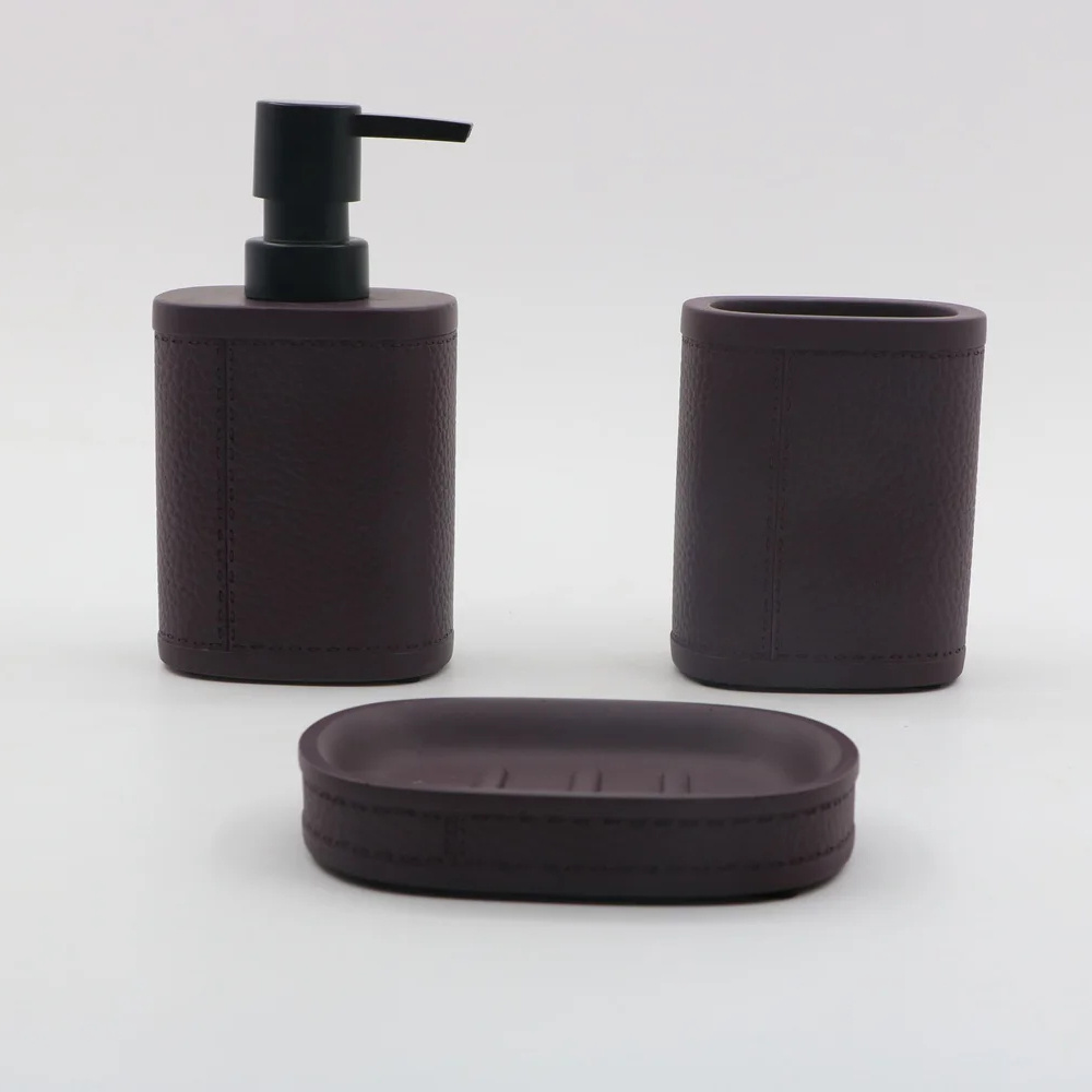 Dark purple Burgundy simple bathroom accessories bathroom set Lotion Dispenser Toilet Brush Holder