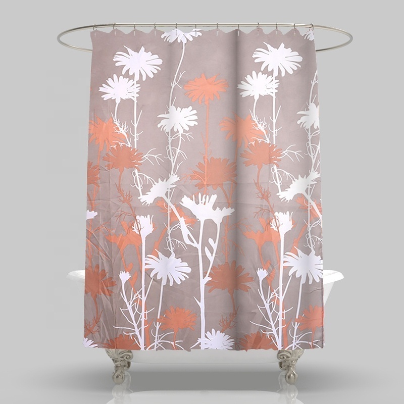 Print Custom Waterproof Polyester Fabric Products Bathroom Decor Shower Curtains