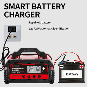 Portable Smart 12v 24v 20a Ac To Dc Smart Lead Acid Battery Charger Pulse Repair For Motorcycle Car Deep Cycle Batteries