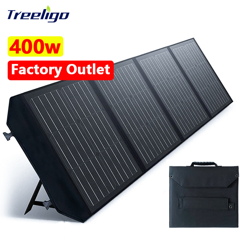 Generator Station Charger Folding Bag Foldable Solar Panel 400w 12v IP65 18V 5A Suitcase RV Solar Panel