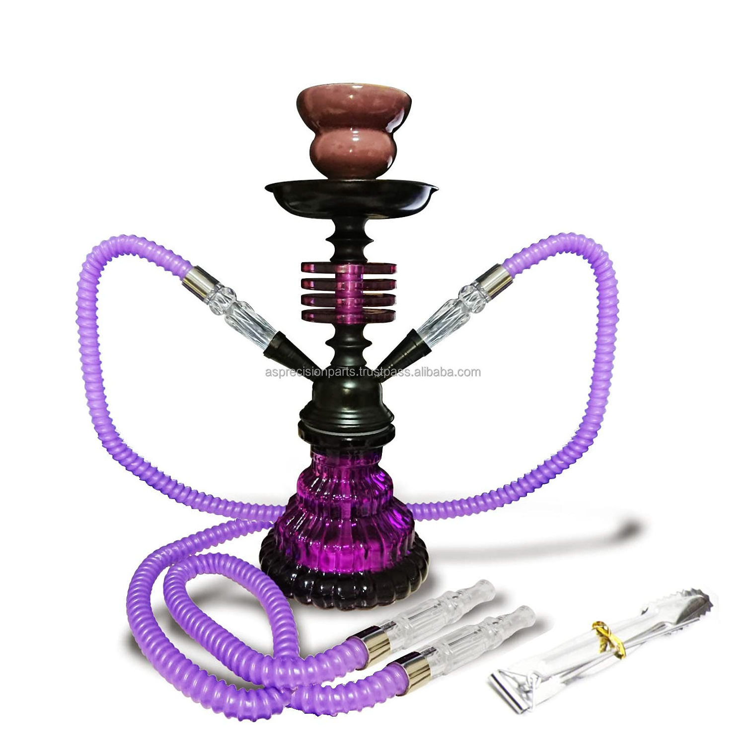 Hot Sell Cheap Two Hose Glass Pipe Bar Hookah Multi-person Smoking Hookah For Club