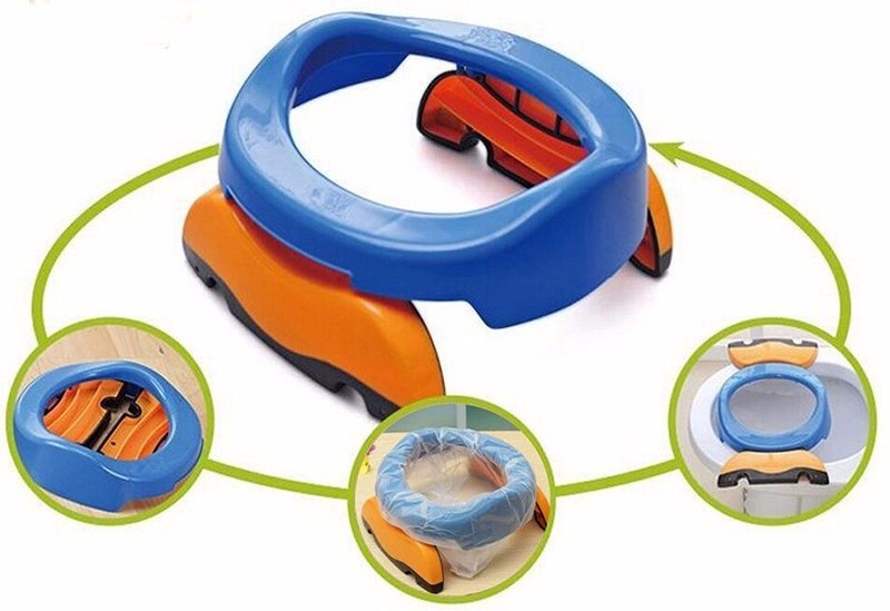 Foldable Portable Travel Potty Chair Toilet Seat For Baby Kids Plastic Seat Toddler Baby Kids 2 in1 Folding potty for kids