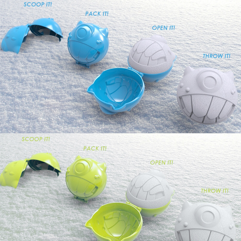 smile Snow monster model pattern in winter snowball maker winter toys sand model toy beach toys