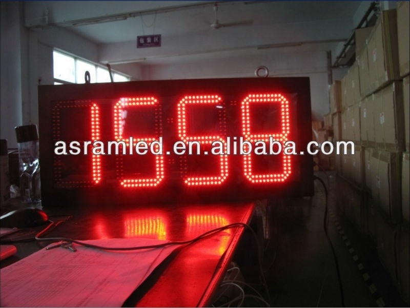 Best price LED digital clock display IP68 outdoor led clock temperature display