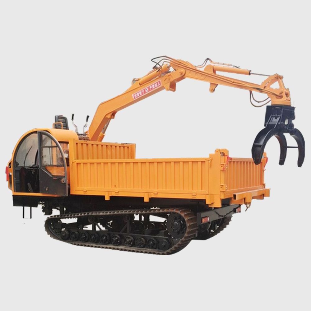 Crawler Dumper 5 ton-12 ton Mini Loader Truck With Grapple Bucket Crane For Construction