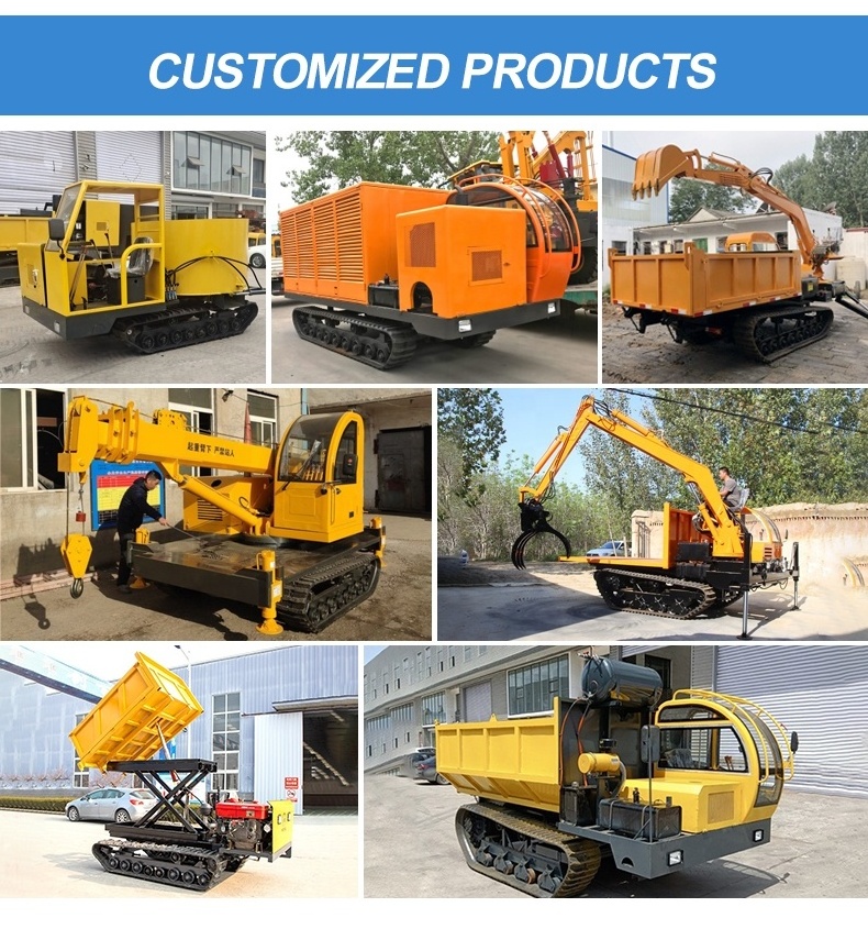 Crawler Dumper 5 ton-12 ton Mini Loader Truck With Grapple Bucket Crane For Construction