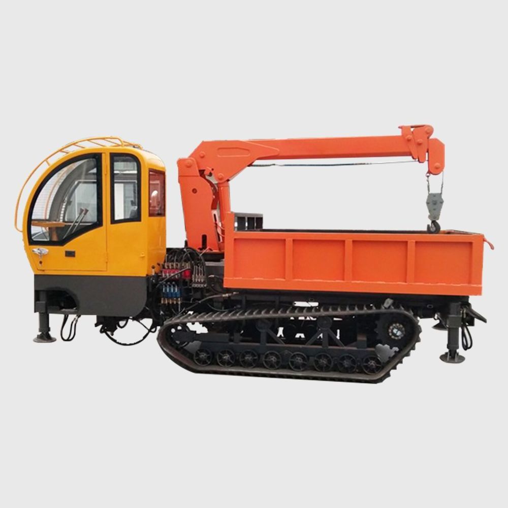 Crawler Dumper 5 ton-12 ton Mini Loader Truck With Grapple Bucket Crane For Construction