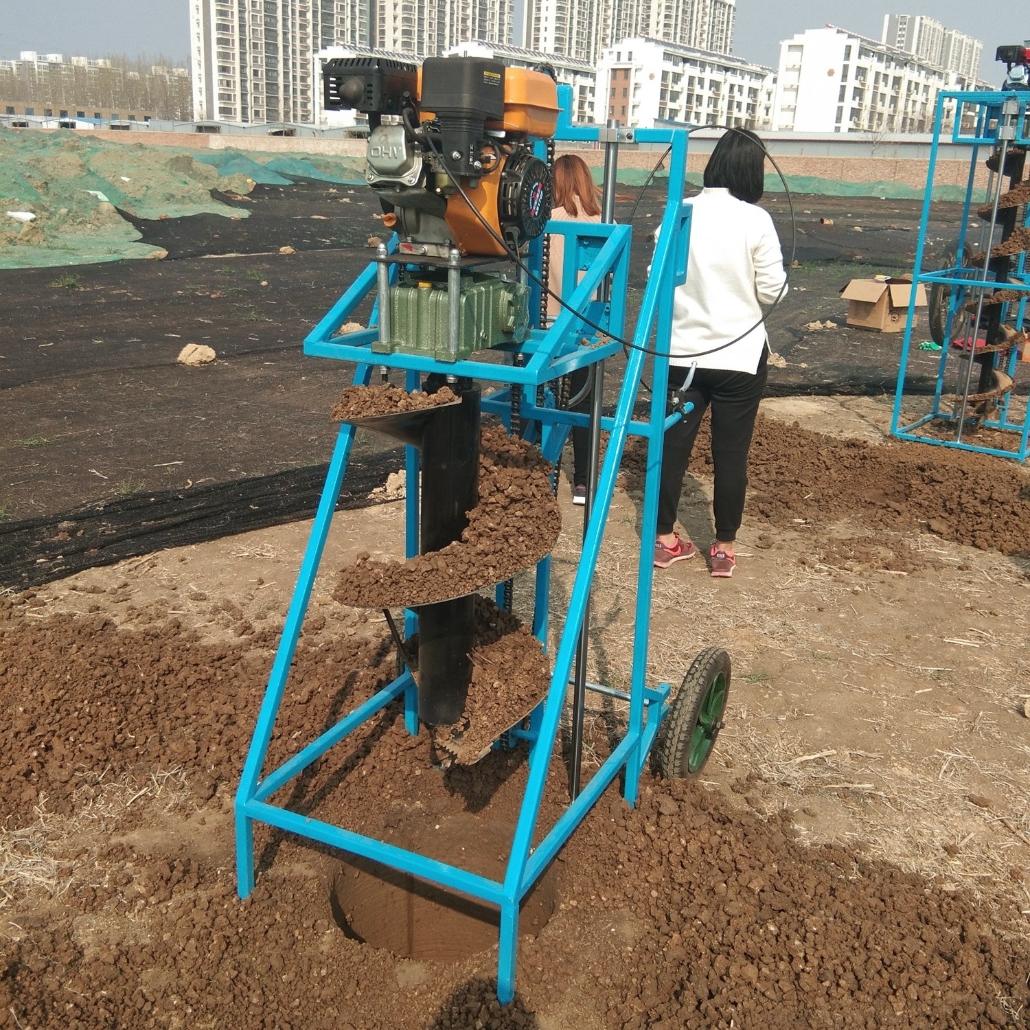 Tree Planting Machine 4 Stroke Planting Digging Hole Piling 196cc Petrol Earth Auger