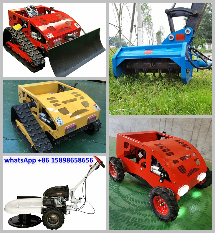 Landscaping Garden Machinery Remote Control Mowers Crawler Robot Lawn Mower with Snow Shovel