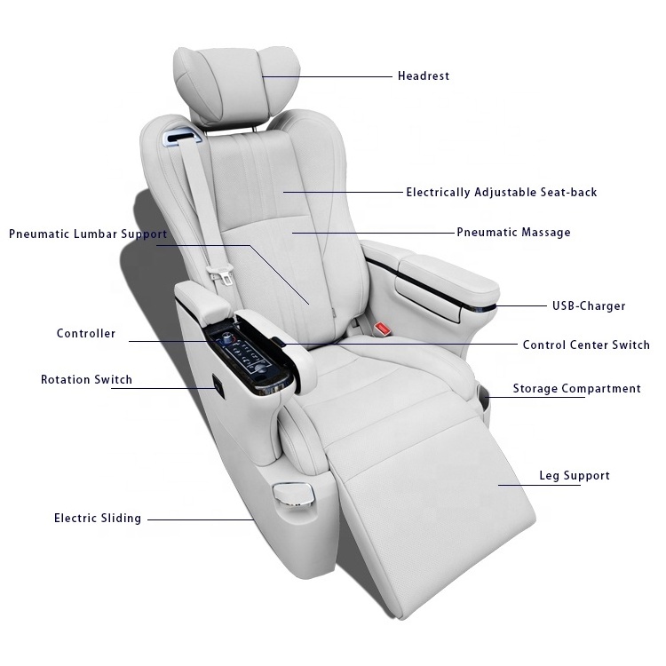 luxury rotating VIP electric car van seat with heating massage for conversion MPV  alphard vellfire hiace coaster sienna