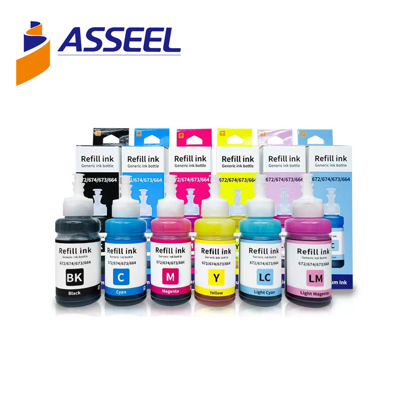 ASSEEL 664 T664 70ml Refill Dye Ink For EPSON L101 L111 L201 L211 L301 L303 L310 L351 L353 L358 L360 L363 L365