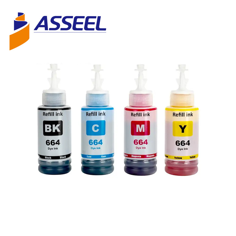 ASSEEL 664 T664 70ml Refill Dye Ink For EPSON L101 L111 L201 L211 L301 L303 L310 L351 L353 L358 L360 L363 L365