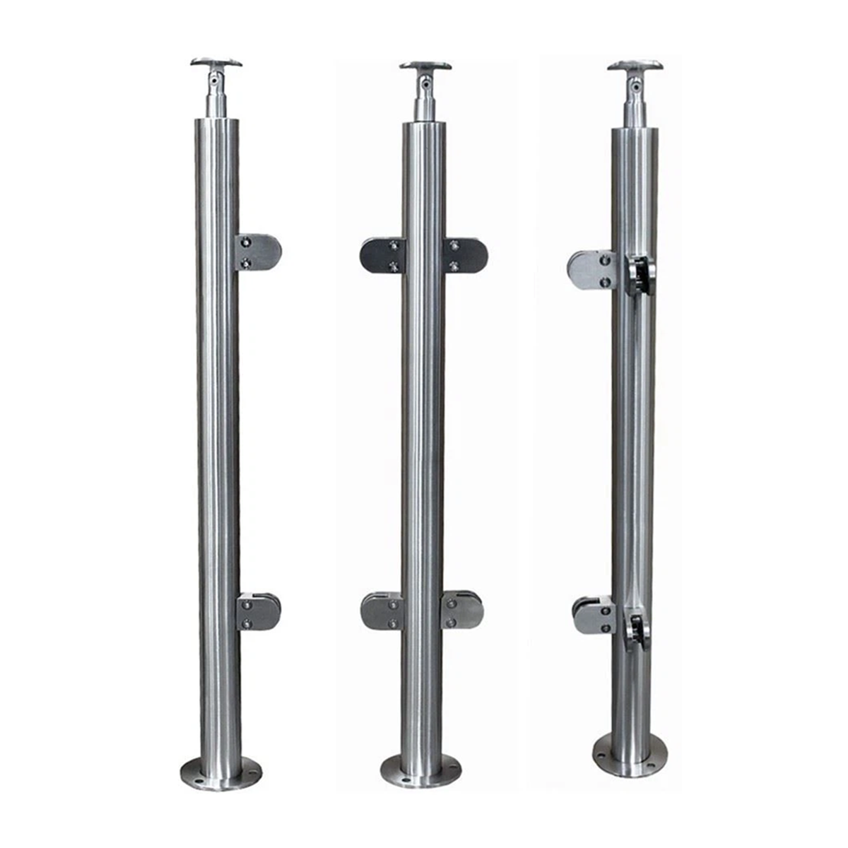 Glass Balcony Balustrade Accessories Stainless Steel Railing Posts with Clamp