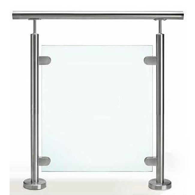 Modern Stainless Steel Glass Railing For Stairs / Stainless Steel Stair Handrail Manufacturer