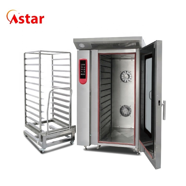 Restaurant Application Steamer Function Gas Powered 12 Trays Hot Air Convection Oven with Trolley