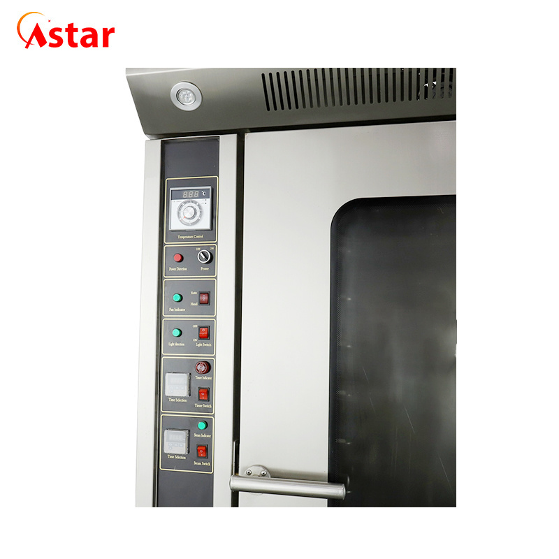 Restaurant Application Steamer Function Gas Powered 12 Trays Hot Air Convection Oven with Trolley