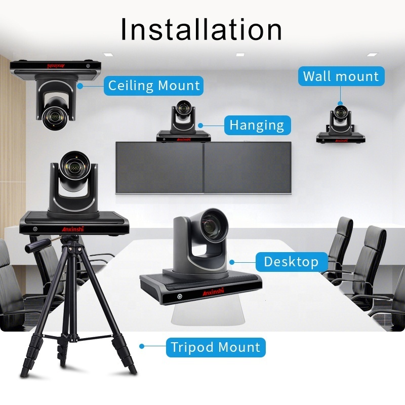 4K 8MP IMX415 NDI PTZ Camera 12X Zoom NDI HX HD-MI SDI USB 3.0 LAN POE VISCA RTMP NDI Protocol PTZ Video Conference Camera 4K