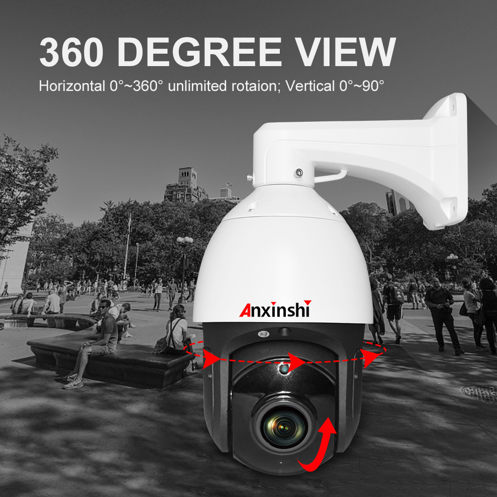 Anxinshi H.265 HD IP 5.0MP 30X Zoom Starlight Full Color Laser 300M High Speed Dome PTZ CCTV Camera