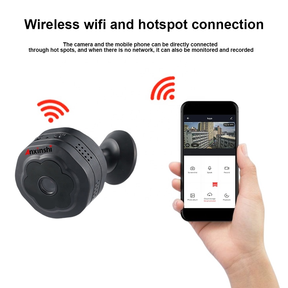 Anxinshi Wide Angle Wireless Indoor P2P WiFi HD Smart Mini Pinhole Network Camera