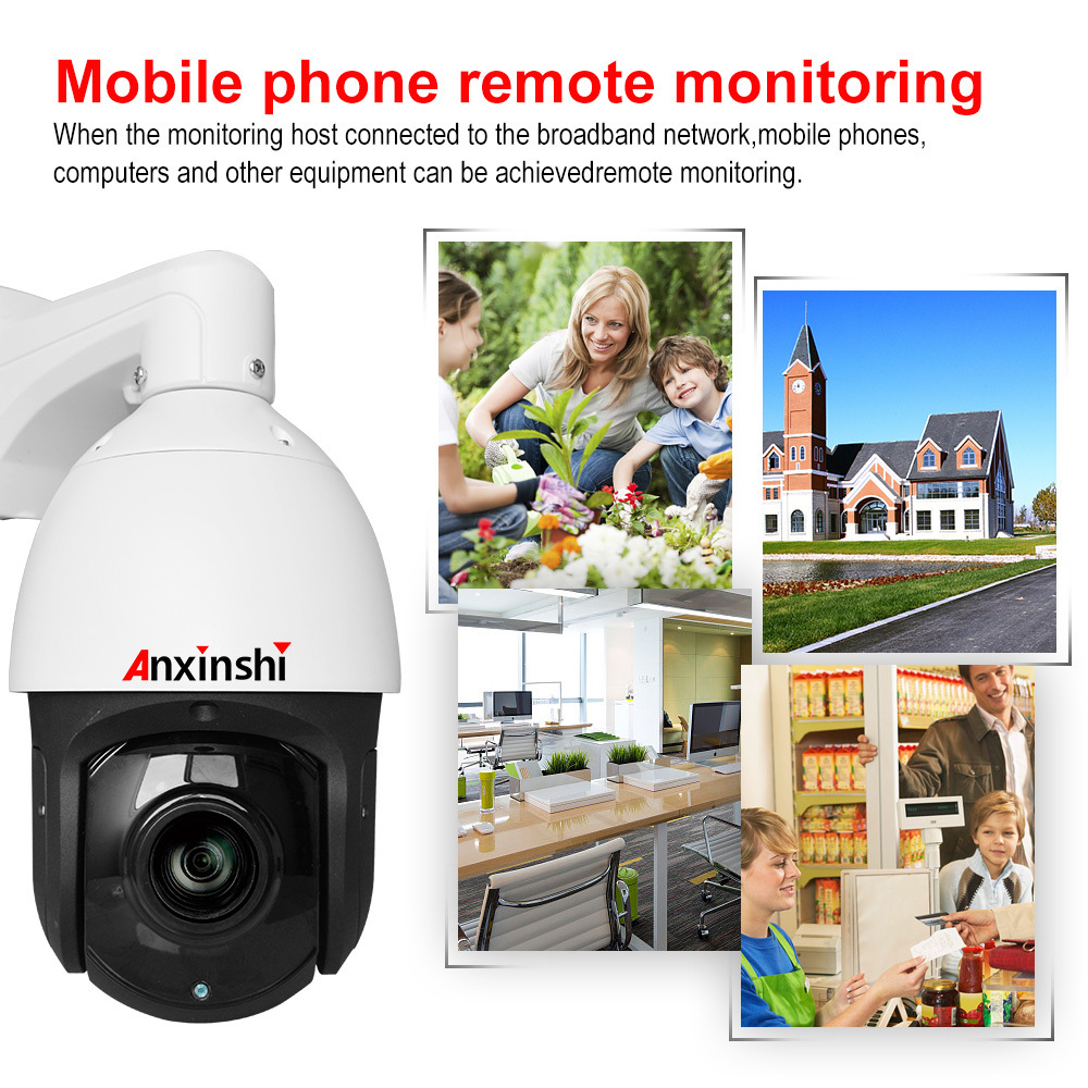 Anxinshi H.265 HD IP 5.0MP 30X Zoom Starlight Full Color Laser 300M High Speed Dome PTZ CCTV Camera