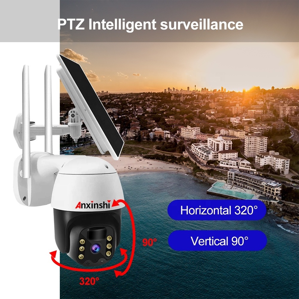 Tuya APP 1080P Solar camera 4G outdoor PTZ surveillance cameras 4g sim card mobile View PTZ solar CCTV Camera 4G