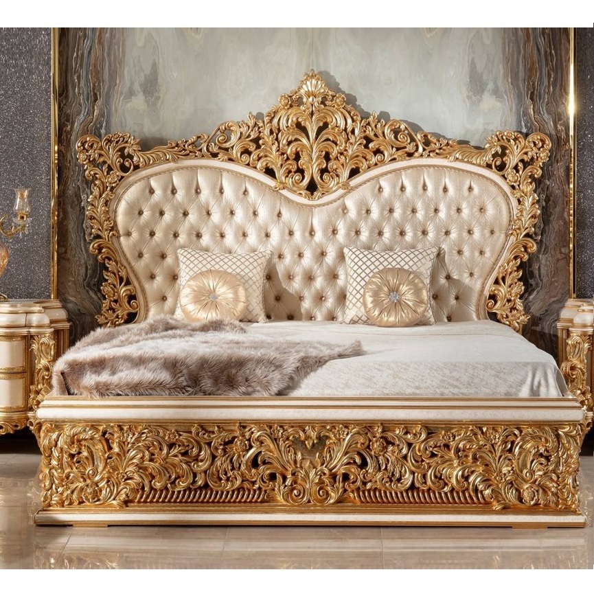 Hot selling luxury turkish royal bedroom set furniture,Antique King