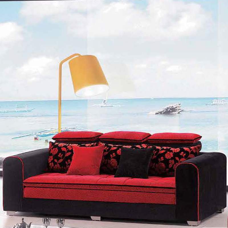 Living room black and red color sofas premium modern style sofa set for living room