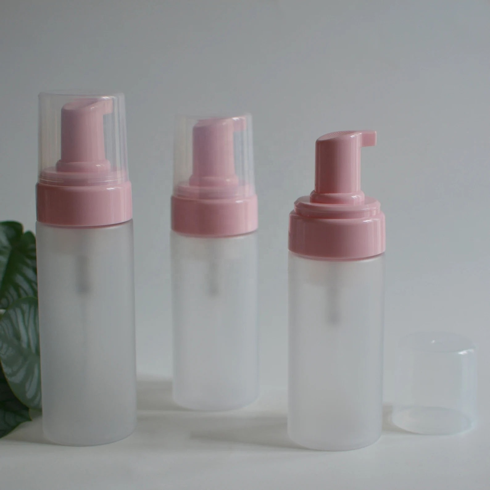 120ML Cleanser Mousse Bottle Bath Wash Eyelash Foaming Pink Frosted Foam Pump Lash Shampoo Bottle with box