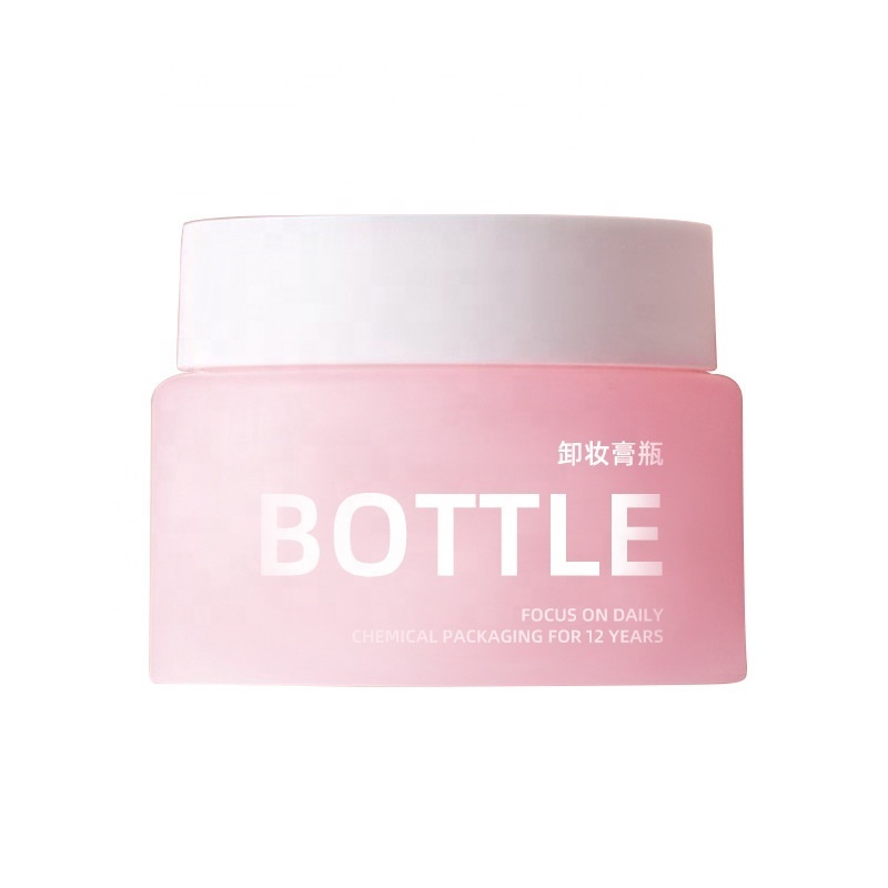 100g Recycled Plastic Cute Skin Care Pink Makeup Remover Balm Body Lip Scrub Jars Containers