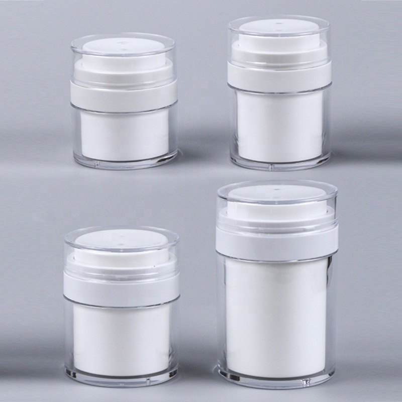 Factory Price Luxury Reusable 15g 30g 50g 100g Acrylic PP Airless Pump Container Vacuum Cream Jar For Cosmetic