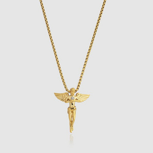 Angel Necklace Jewelry Guardian Los Angeles  Silver Angel Pendant  14k Gold Stainless Steel  Chain Titanium Steel Necklace