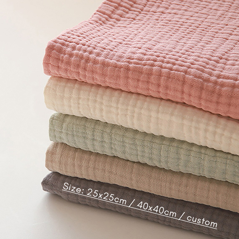 Wholesale 25x25cm 40x40cm Organic Cotton Muslin Security Baby Blanket Baby Lovey Blanket