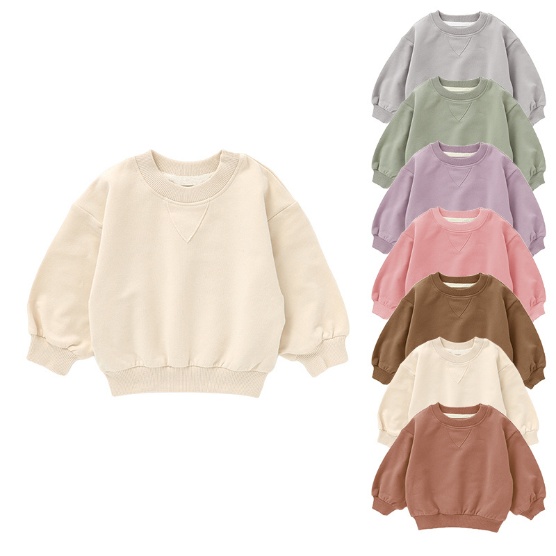 Lovely Oversize Bubble Sleeves Baby Tops Kids Pullover Sweatshirt