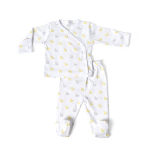 Customized Organic Cotton Newborn Sleepwear Baby Footie Pajama