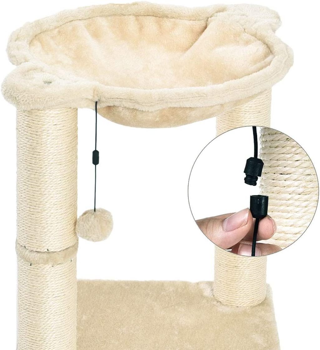 Small Cat Pet House Furniture Basics Cat Tree Tower with Hammock