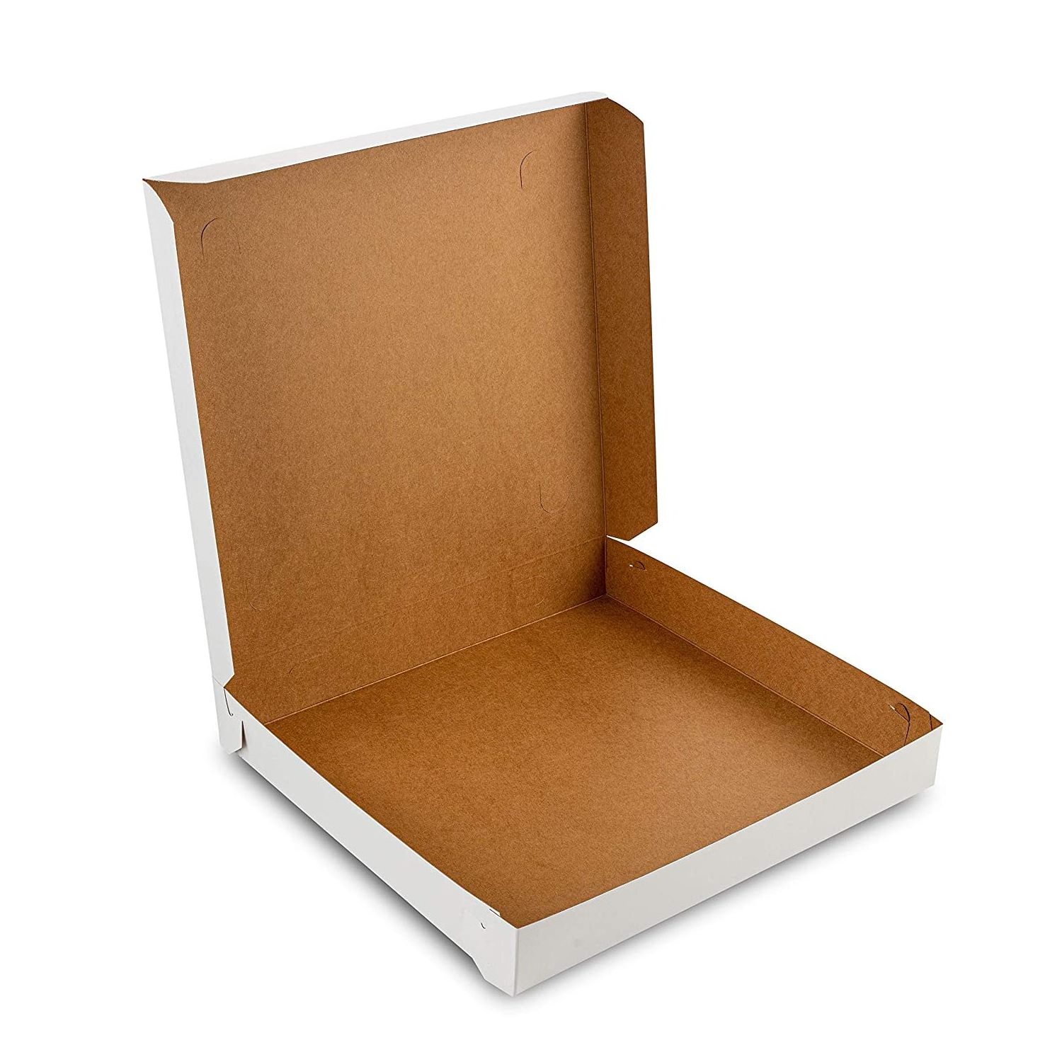 Best selling Customized with logo 9 10 12 15 16 inches Automatic clay coated thin white lock angle takeout small pizza box