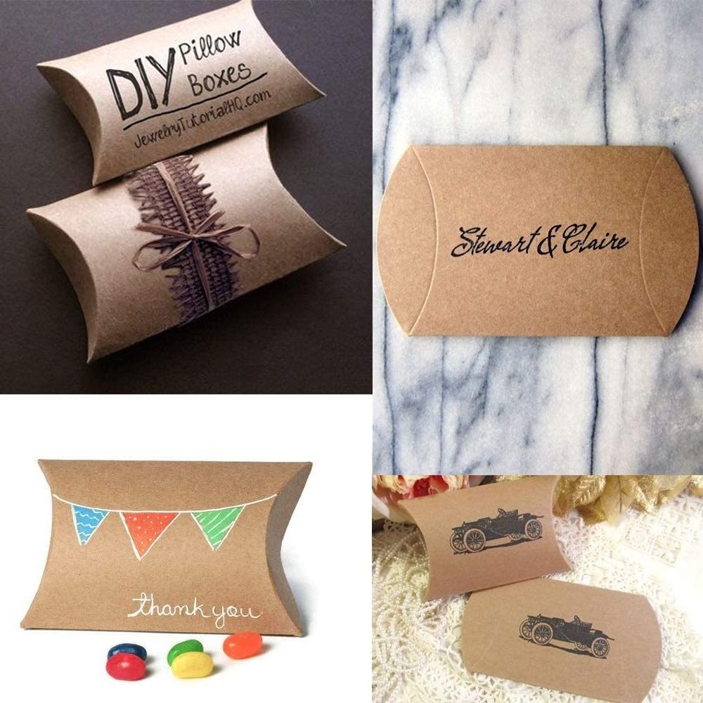 Custom Logo Eco-Friendly Soap Jewelry Wedding Party Packaging Mini Gift Box pillow shape paper bag