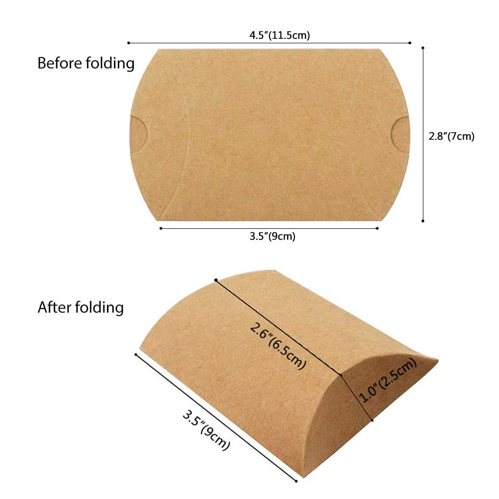 Custom Logo Eco-Friendly Soap Jewelry Wedding Party Packaging Mini Gift Box pillow shape paper bag