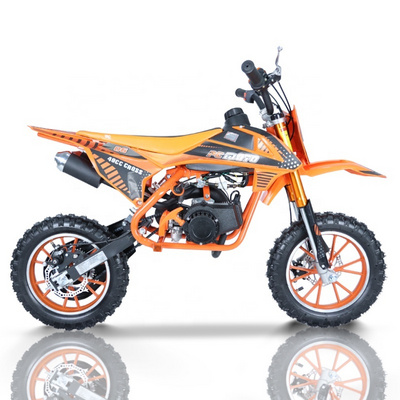 Factory Wholesale KTM mini kids dirt bike 49cc off-road motorcycles 49cc 2 stroke mini dirt bikes for kids dual exhaust pipe