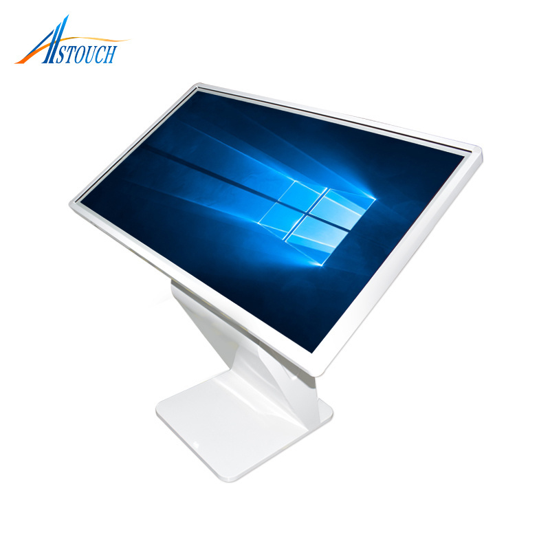 Shopping Mall 43 Inch Pcap Touch Screen Computer Kiosk Support Wifi And Touch Floor Standing Touch Podium