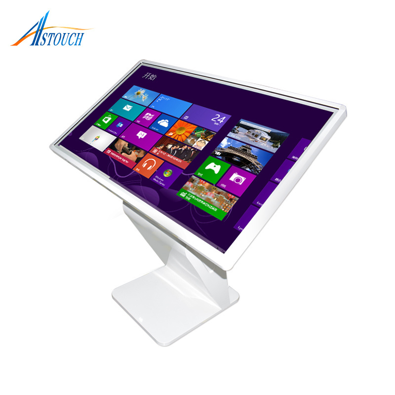 Shopping Mall 43 Inch Pcap Touch Screen Computer Kiosk Support Wifi And Touch Floor Standing Touch Podium