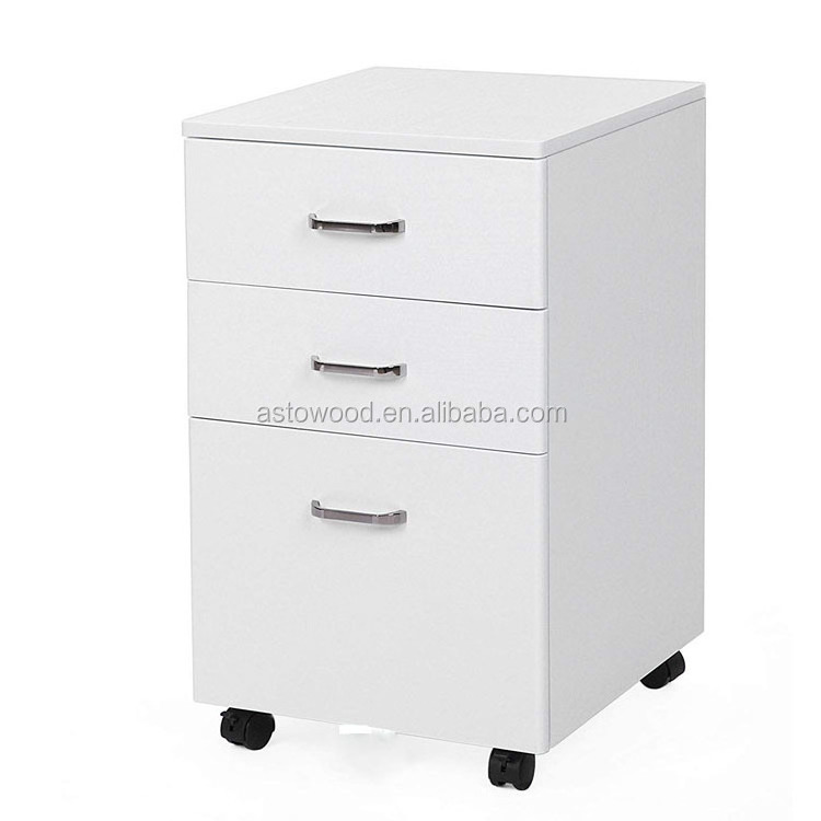 Mobile 3 Drawer White Under Desk Pedestal Unit