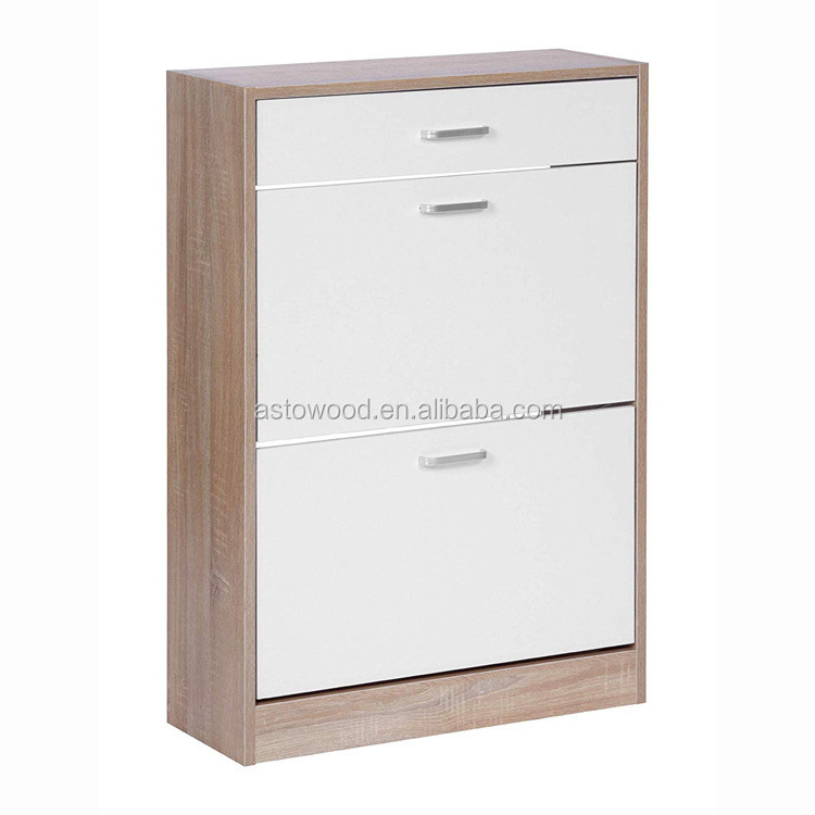 hot sale wood shoe cabinet storage with 2 doors and 1 drawer on top