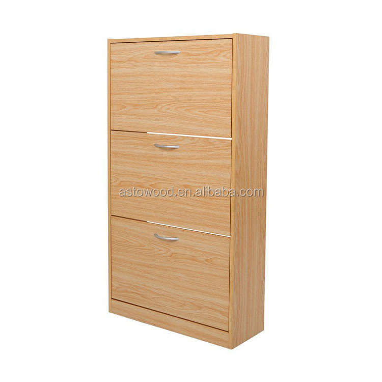 wooden melamine PB Shoe cabinet rack for 16 pair shoes hallway furniture cheap factory price