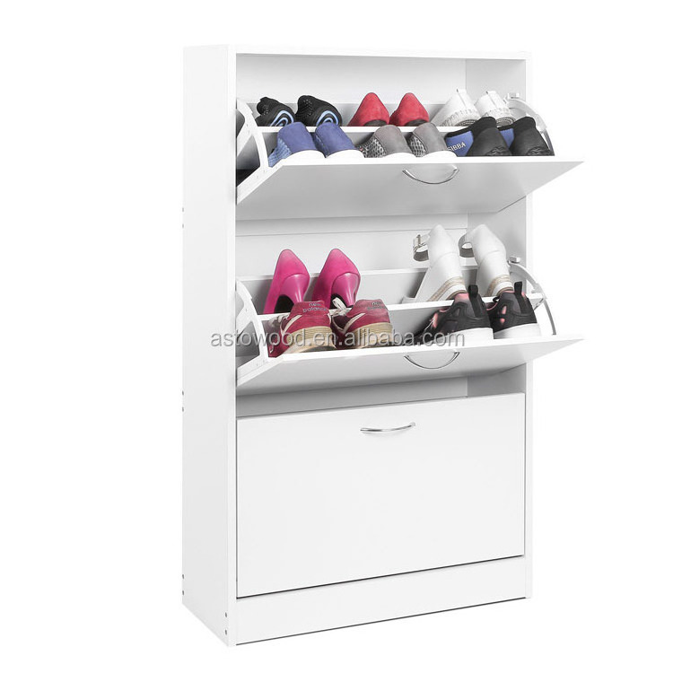 wooden melamine PB Shoe cabinet rack for 16 pair shoes hallway furniture cheap factory price